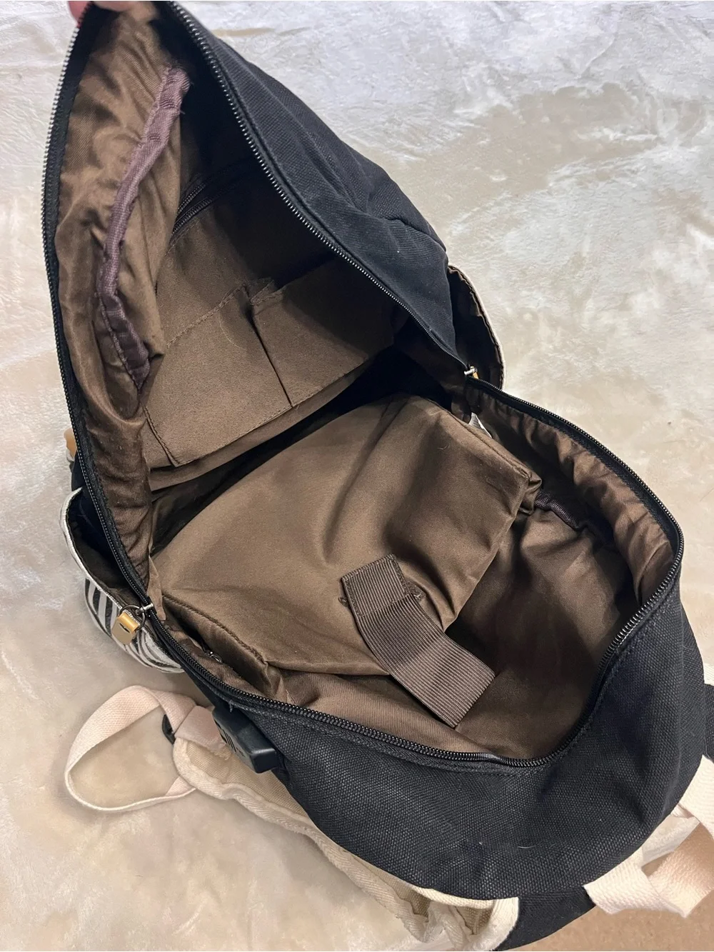 The Lydll Of Collie & Golden Retriever Canvas Backpack Travel Bag Padded USB EUC